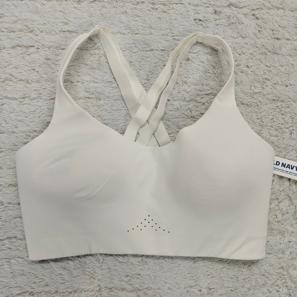 Old Navy Active Womens 36DD Bra Power Soft‎ Go Dry White NWT Sporty Coconut READ